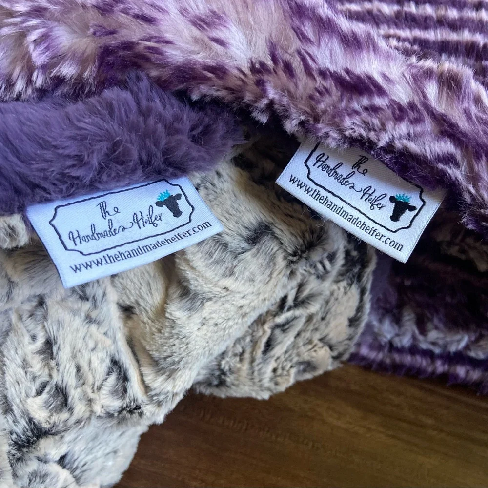 (LEFT BLANKET ONLY) The Handmade Heifer Double Sided Paisley Minky Blankets